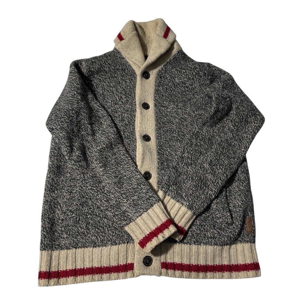 Roots Heritage Cabin Shawl Cardigan Wool Blend| Size M Cabin Core Cottage Cozy